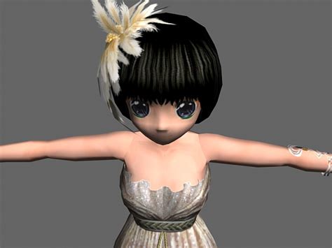 Anime 3d Anime Maid Girl 3d Model 3ds Maxcollada Files Free