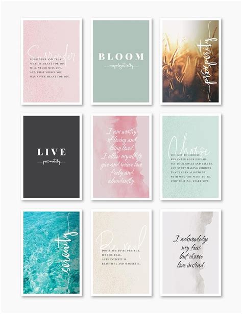Printable Vision Board Kit 01 Affirmation Cards Inspirational Quotes