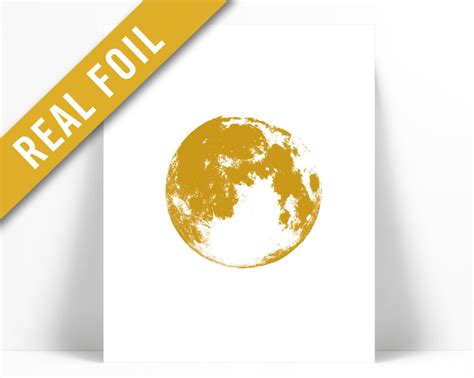 Full Moon Print Gold Foil Print Full Moon Poster Etsy In 2020 Gold