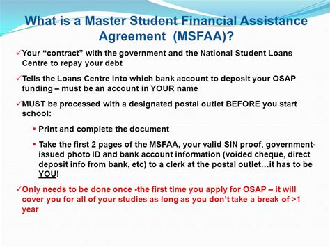 What Is A Master Student Financial Assistance Agreement Number The