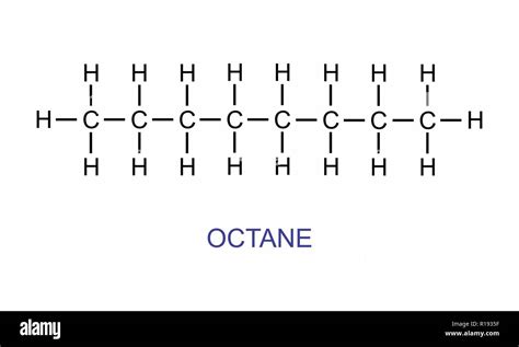 The Illustration Of The Octane Structural Formula Stock Vector Image