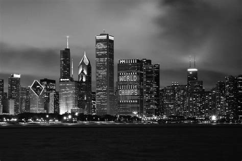 Chicago Cubs Skyline Picture Black And White Art Photography World