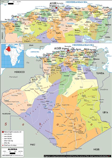 Large Size Political Map Of Algeria Worldometer Vrogue