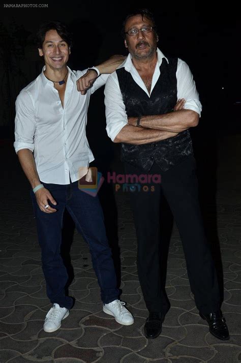 Tiger Shroff Jackie Shroff At Heropanti Screening At Yashraj On 22nd