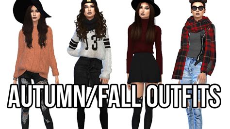 The Sims 4 Create A Sim Autumnfall Outfits Youtube
