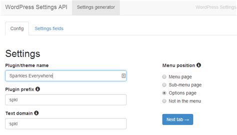 Wp Settings Generator Quickly Create A Custom Options Page Using The