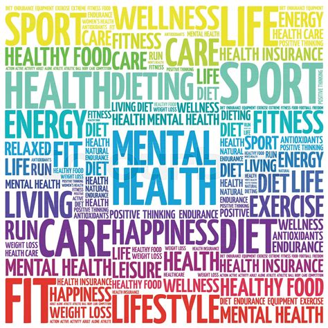 Mental Health Word Cloud Collage Stock Vector Colourbox