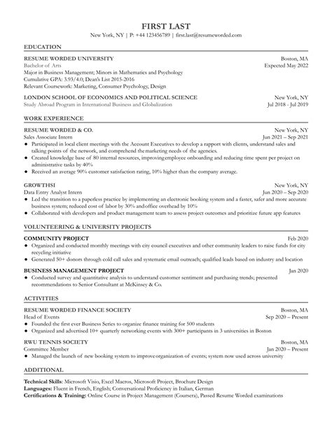 Entry-Level Sales Associate Resume Example for 2023 | Resume Worded