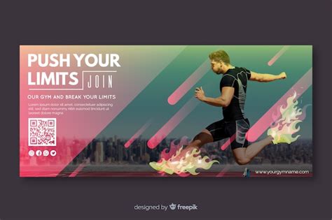 Sport Banner Template With Photo Vector Free Download