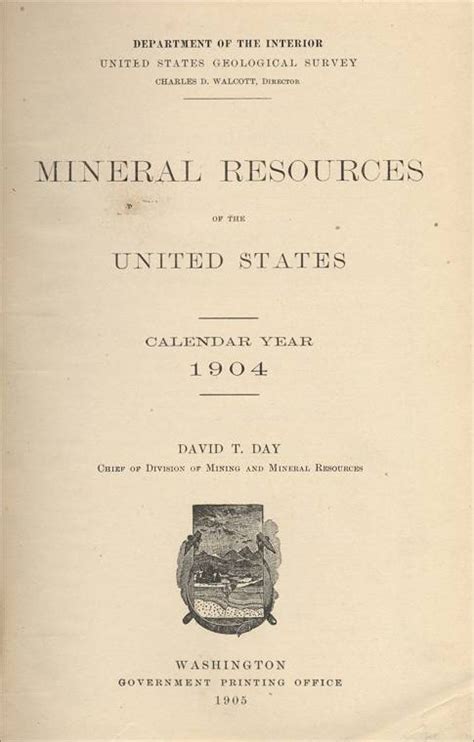 Mineral Resources Of The Us Calendar Year 1904