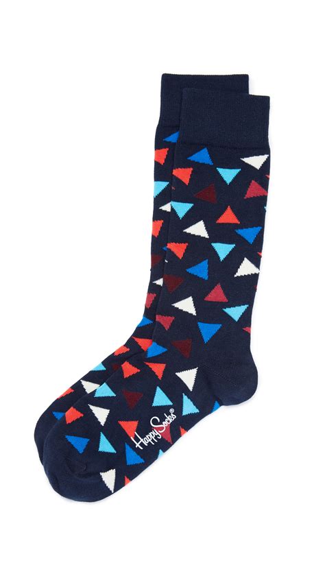Lyst Happy Socks Triangle Socks In Blue For Men