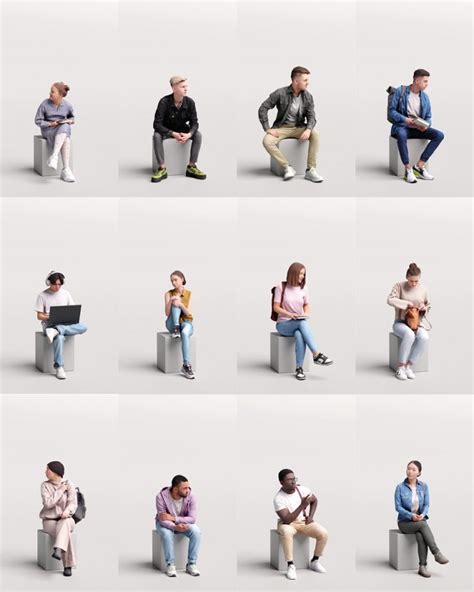 2203 Sitting 01 Humano 3d 3d People Collections