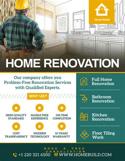 Copie De Home Renovation Contractor Flyer Design Postermywall