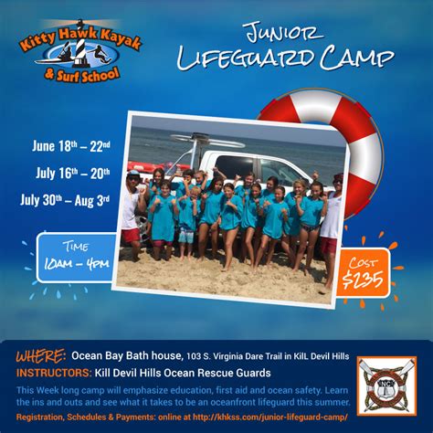 Kitty Hawk Kayak And Surf School Jr Lifeguarding Camp Online Ad Bold
