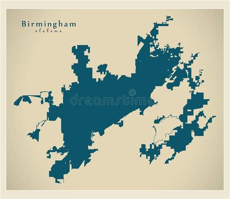 Modern City Map Birmingham Alabama City Of The Usa Stock Illustration