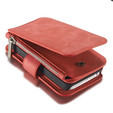 Retro Leather Case For Apple Iphone 5 5s Zipper Wallet Multifunction