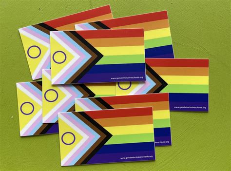 Progress Pride Flag Vinyl Sticker — Gender Inclusive Schools