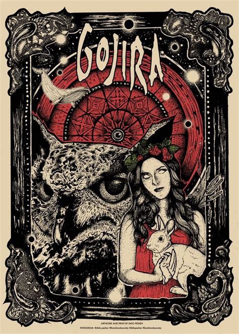 Gojira Magma Tour Europe Limited Screen Printed Poster Metal Posters Art Rock Poster Art