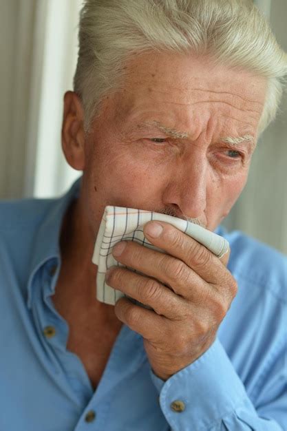 Premium Photo Senior Man Coughing