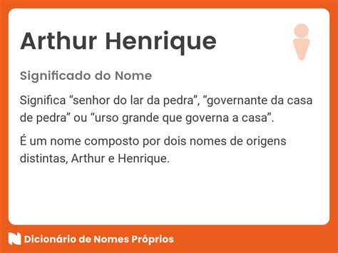Significado do nome Arthur Henrique - Dicionário de Nomes Próprios