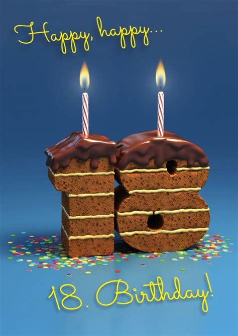 Hier finden sie alles was sie sich vorstellen können zu torten und anderen süßen sachen. Happy, happy 18. Geburtstag | Geburtstagskarten & Sprüche ...