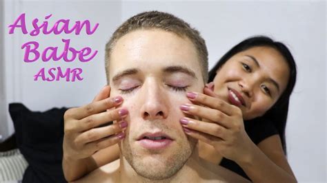 asian babe asmr falling asleep to a relaxing face rub fingernail tickle massage youtube