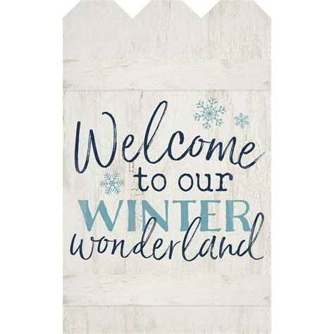Welcome To Our Winter Wonderland White 17 X 105 Wood Christmas