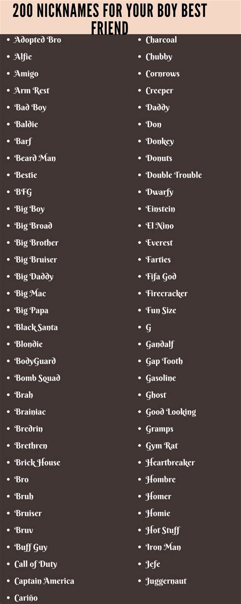 Nicknames For Your Boy Best Friend 200 Creative Names