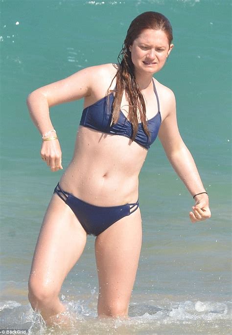 Harry Potter Star Bonnie Wright Showcases Her Enviable Bikini Body In A Navy Two Piece As She