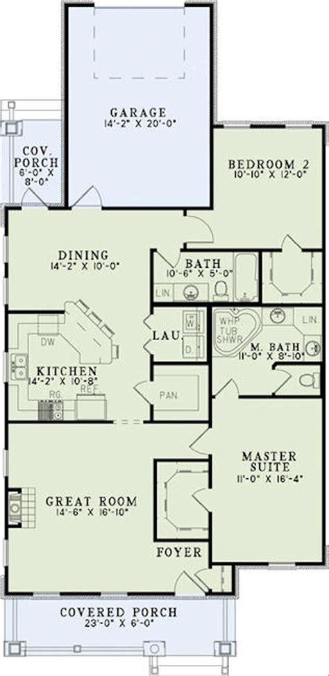 Cottage Style House Plan 2 Beds 2 Baths 1309 Sqft Plan 17 2471