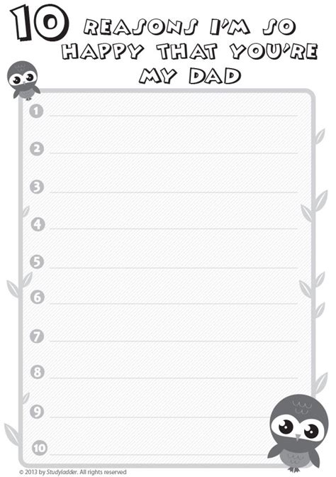 10 Things I Love About Dad Studyladder Interactive Learning Games