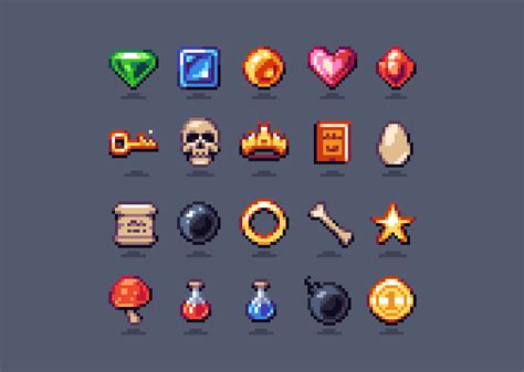 Game Collectable Pack Pixelart By Aamatniekss Pixel Art Characters