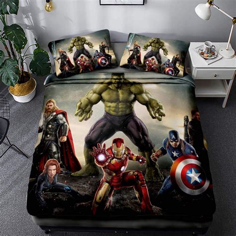 Ntioyg Marvel Avengers Bedding Set For Boys 3d Iron Man