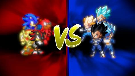 Shadow Vs Vegeta Sonic The Hedgehog Vs Dragonball Super Sprite