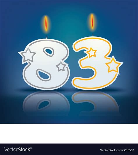 Birthday Candle Number 83 Royalty Free Vector Image
