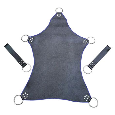 Real Black Leather Heavy Duty Sex Sling Swing For Playroom Stirrups
