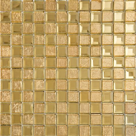 Gold Mirror Glass Tile Crystal Tile Square Wall Backsplashes Bathroom Washroom Wall Tile Klgt4015