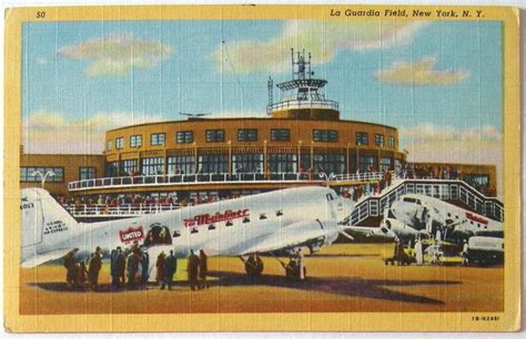 Vintage Laguardia Airport Unused City Postcard La Guardia Vintage