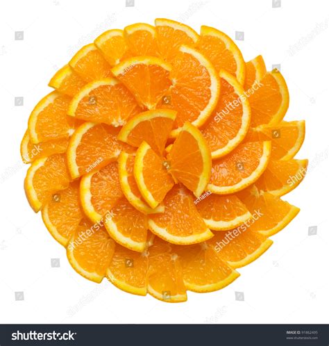 Sliced Oranges On A White Background Stock Photo 91862495 Shutterstock