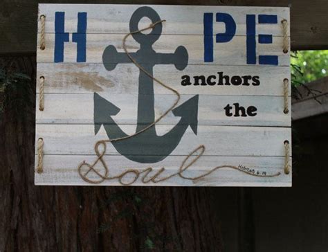 Custom Hand Painted Reclaimed Wood Hope Anchors The Soul Etsy