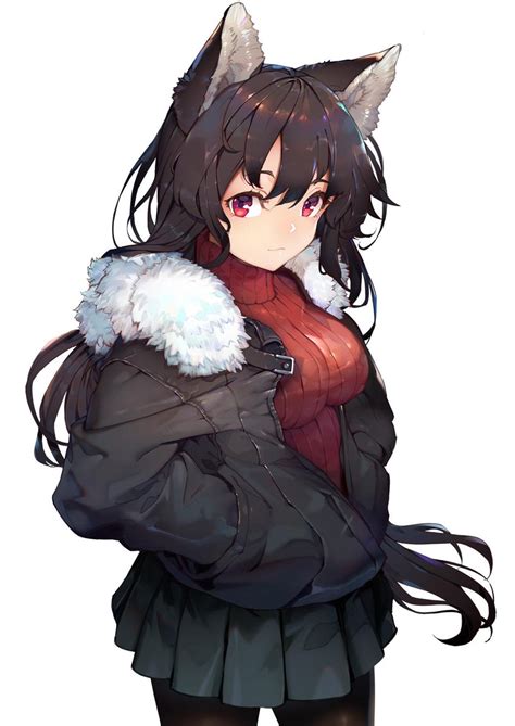 Anime Wolf Girl With Black Hair Posted By Zoey Sellers