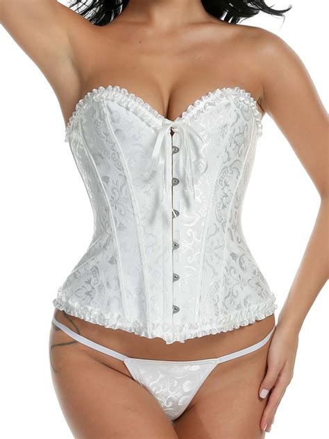 Sexy Womens Fashion Lace Up Overbust Corset Plus Size Waist Training