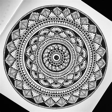 Black Mandala design. Zentangle pattern. Free hand Mandala design