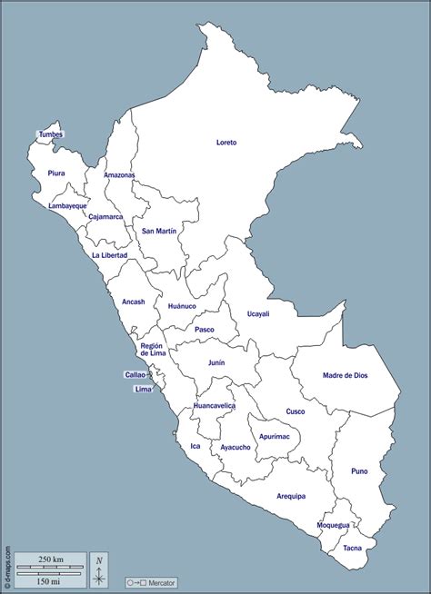 Perú Mapa Gratuito Mapa Mudo Gratuito Mapa En Blanco Gratuito