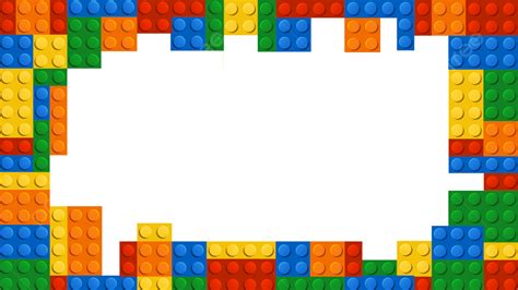 Lego Border Colorful Building Blocks Decoration Lego Frame Toy Png