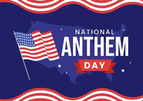 Premium Vector National Anthem Day On March 3 Illustration With