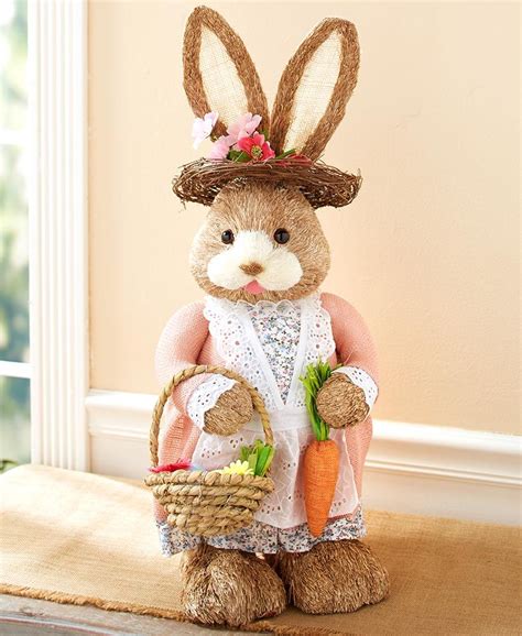 Oversized Country Bunnies Bunny Natural Sisal Crafts