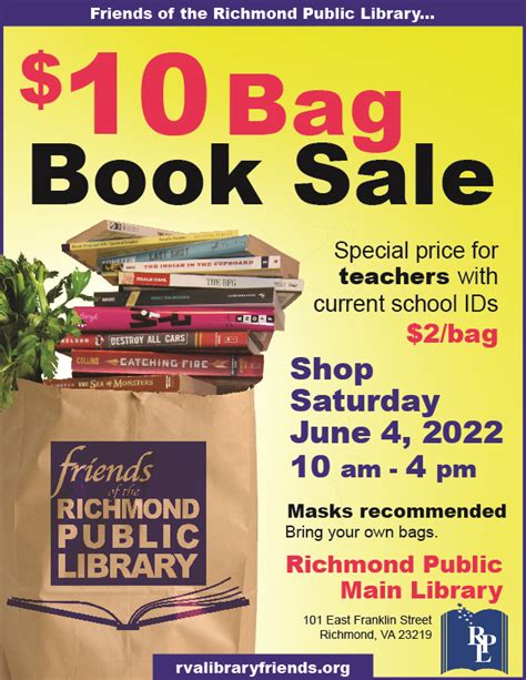 10 Bag Book Sale Friends Of The Richmond Public Library Friends Of
