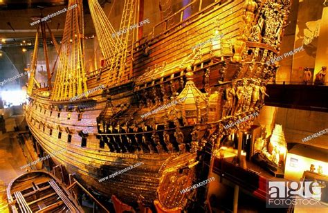Sweden Stockholm Vasa Museum 17th Century Vasa Ship Restored And