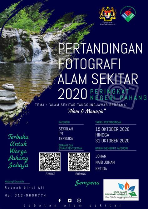 Poster Pertandingan Fotografi Hari Alam Sekitar Negara 2020 Peringkat